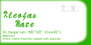 kleofas mate business card